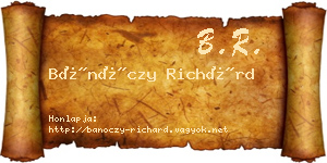 Bánóczy Richárd névjegykártya