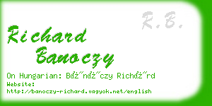 richard banoczy business card